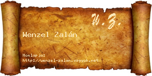Wenzel Zalán névjegykártya